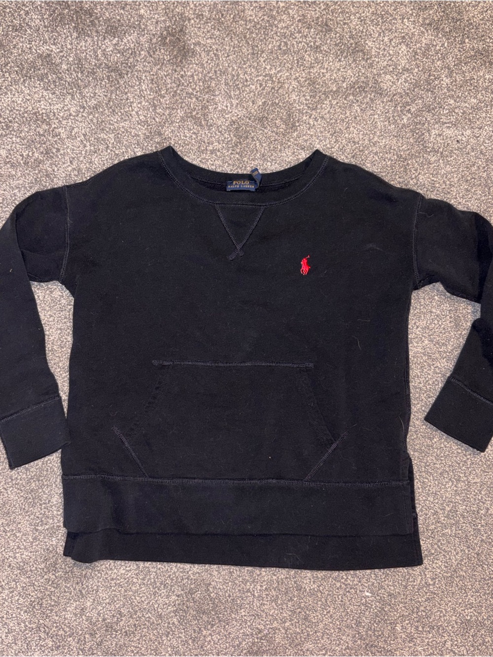 Ralph Lauren Black Crewneck Sweatshirt with Red Pony